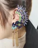 Висячие серьги, 1 шт., индивидуальная цепочка со стразами и кисточками вокруг ушей, модные аксессуары для волос