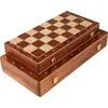 Jeu d'échecs en bois de qualité supérieure pliable, grand travail manuel classique traditionnel, pièces en bois massif, échiquier en noyer, cadeau pour enfants, jeu de société 231020