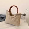 Totes Summer Straw Top Handle Bag strand Totes vävd shoppingväska 2023 Design crossbody väskor för enkla kvinnliga axelväskor