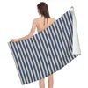 Toalha listra padrão toalhas de praia piscina grande areia livre microfibra secagem rápida leve banho natação