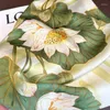 Scarves Faux Silk Scarf Women Lady Fashion Lotus Flower Kerchief Neck Hairband For Girl Gift Square Headband 27"