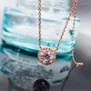 Pendant Necklaces Huitan Cute Round Necklace For Women Shiny Cubic Zirconia Simple Stylish Girls Daily Wear Accessories Statement Jewelry