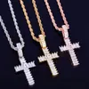 ICE Out Square Zird Zircon Men's Cross Netclace Rock Street Hip Hop Jewelry Three Colors for Gift223Z