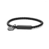 Link Bracelets Stainless Steel And Leather Braided Couple Magnet Buckle Bracelet Men's Women's Summer Jewelry Multicolor