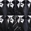 Neckband Hi Tie Black Floral Silk Wedding Tie For Men Handky Cufflink Elegant Nathtie Fashion Designer Business Party Dropshiping 231019