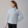 Lu Align Lu Women's Sports Jacket Coat Yoga WindProof暖かい屋外冬のハイキングジャケットを保持するポケット防水ジッパー