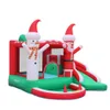 Boneco de neve inflável Bounce House Slide Inflável Bouncer Playhouse Feliz Natal Boneco de neve e Santa House Jumping Castle Kids Brinquedos de Natal Presentes Jumper Crianças