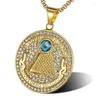 Pendant Necklaces Hiphop Style Men's Egyptian Pyramid Eye Of Providence Necklace Chains