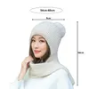 Baretten Muts Sjaal Gezellig Winter Met Gebreid Winddicht Nekbescherming Stijlvolle Dame Outdoor Cap Pluche Bal Decoratie Dames