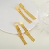 Stud Earrings Simple Copper Gold Plated Long Tassel Chain Mini Pendant Female Luxury Gift For Her Birthday Pres