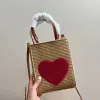 Heart Beach Bags Totes Designer Bag Women Weave Straw Designer Handväska Crossbody Bags Wallet Axel mode Messengers Purses Pures Print Print