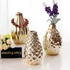Vases De luxe en céramique accessoires pour la maison décoration fleur table petit or argent planteur Vase salon ornements artisanat 231019