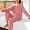 Women's Sleepwear Women Winter Warm Pajama Set Fleece Pajamas Homewear Thick Velvet Female Suit Ladies Pyjama 2023