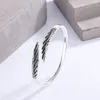 Bangle Thai Silver Vintage 925 Sterling Feather Angel Wings Open Charm Armband Bangles for Women Girl LB021 231019