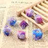 屋外ゲームアクティビティ多面的な7DICE Twotone SwiRldnd Dice Set for RPGMTG D4 D6 D8 D10 D％D12 D20 7PCSSETファミリーパーティーボード231020