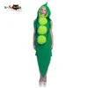 cosplay Eraspooky Divertente Festa di Halloween per adulti Green Pea Pod Costume Donna Cosplay Tuta con cappuccio Carino vestiti di Natalecosplay