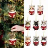 Julekorationer Cartoon Cute Cat Hanging Decorations 2023 Christmas Ornaments Gift Christmas Tree Hanging Pendant Xmas Party Supplies Navidad X1020