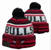 Bonés masculinos Chapéus de basquete Bulls Beanie Todas as 32 equipes de malha com punhos Pom Chicago Gorros listrados de lã lateral quente EUA College Sport Knit chapéus boné para mulheres a2