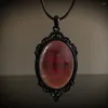 Pendant Necklaces Vintage Gothic Blood Red Resin Charm Necklace Butterfly For Women Vampire Embossed Witch Jewelry Accessories Chokers