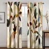 Curtain Flower Curtains For Living Room Graceful Window Drapery Black And Gold Color Copper Plate Kid's Bedroom