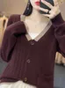 Kobiety dla kobiet aliselekta wiosna Sweter merynosowy wełniany sweter Kobiety klasyczny skręcony kardigan dzianin luźne topy odzieżowe