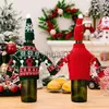 Christmas Decorations Cute Christmas Wine Bottle Set Easy to Carry Clothes and Wine Bottle Set Decoration Champagne Bottle Rack Decoration Convenient x1020