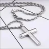 Ketten Punk Twist Seil Kette Kreuz Anhänger Männer Frauen Hiphop Poliert Edelstahl Gold Silber Farbe Halskette Männlich Schmuck