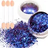 Paillettes pour ongles 6 pièces/ensemble caméléon opale flocons Chrome miroir Aurora Yuki paillettes scintillantes pigment pour Gel vernis manucure poudre Net 0.2g