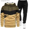 Herren-Trainingsanzüge, Korea Oudoor Racing Herren/Damen, Luxus-Sweatshirt + Jogger-Set, warmer Trainingsanzug, winddichter Sportanzug für Herren, Skifahren, Wolljacke T231019