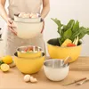 Schüsseln 304 Edelstahl Salat Rührschüssel mit Deckel Küche Eierteig Rührbecken Obst Gemüse Aufbewahrung zum Backen Kochen