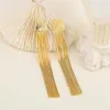 Stud Earrings Simple Copper Gold Plated Long Tassel Chain Mini Pendant Female Luxury Gift For Her Birthday Pres