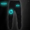 Herenbroek De zeven dodelijke zonden Luminous Casual Cotton Ademboute Jogger Fitness Lange broek Slim Tweat Pants Men Straight