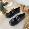 Klänningskor retro brun kvinnor mode spänne remplattform oxford läder lägenheter damer gotiska söta loafers lolita mary janes 231019