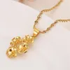 golden flowers assembled beautiful Fine 18k Gold Pendant Chain Earrings Flower set Jewelry Bride Wedding Bijoux giftd275G