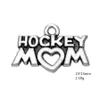 New Fashion Easy to diy 20Pcs Gift Message Hockey Mom Charms Jewelry For Women jewelry making fit for necklace or br2629