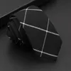 Neckband Mens Classic Cotton Högkvalitativ handgjorda mager 6 cm slips rutor fast färg randig n affärsskjorta tillbehör 231019
