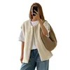 Coletes femininas sólido colete de pelúcia colete jaqueta retro manga cardigan casaco para mulheres 2023 outono inverno bolso lã cashmere tanque feminino