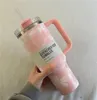 40Oz Tumblers Söndürücü H2.0 Pembe Mavi Tie Boya Silikon Saplı Yalıtımlı Tumpers ile 40 Oz Kupalar DHL Stock tarafından Wisteria Bardakları