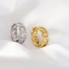 Solitärring Modering 316L Edelstahlring Anillo Ringen Mujer Damenringe Bague Paar Passender Schmuck Modegeschenke Verblassen nicht 231019