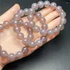 Link Bracelets Natural Chalcedony Bracelet Women Fashion Reiki White Clear Quartz Round Stone Strand Bangles Summer Jewelry Gift 14MM