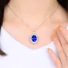 Pendant Necklaces 14K White Gold Pierscionki Pendant Bizuteria Gemstone Real Natural Sapphire Treasure Pendant Necklace Jewelry Pendant Females 231020