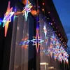 Juldekorationer EU Plug Polaris Curtain Lights LED Courtyard Landscape Decor Day Cross Outdoor Camping Colorful Villa Garden Lamps 231019