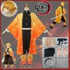 Cosplay anime demon slayer agatsuma zenitsu cosplay traje kimetsu não yaiba quimono uniforme roupas crianças adultos comic-con festa hallween