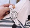 H0968 LUXURICUSURINY PROJEKTACJA CERMICS WRISTWATCH Diamond Kwarc Ruch Watch Women 33 mm mężczyzn 38 mm wodoodporne zegarek na rękę Noble prezent Relogio J12