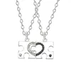 Collane con ciondolo 2 pezzi Collana puzzle cuore per coppia Donna Moda Splicing Choker Amici Regalo gioielli fai da te