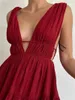 Casual Dresses Women S Evening Party Tank Dress Solid Color Sleeveless Deep V-Neck Backless Flowy Formal Prom Gowns