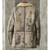 Herren-Lederimitat-Herren-Lammfellmantel, Herrenjacke, Tarngrau, Pilotenfell, B3, Schaffell-Outwear 231020