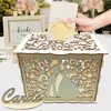 Gift Wrap DIY Wedding Gift Wooden Card Money Box Case With Lock Rustic Envelope Sign Party Favor Decoration Birthday Supplies 231020