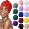Scarves Muslim Women Soft Stretch Turban Hat Pre-Tied Head Scarf Printed Ladiess Cotton Cancer Chemo Cap Inner Hijabs Hair Accessories