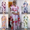 Etniska kläder afrikanska dashiki tryck långa klänningar för kvinnor plus storlek boubou 2023 sommar maxi robe kalkon nigerianska parti kläder abayas